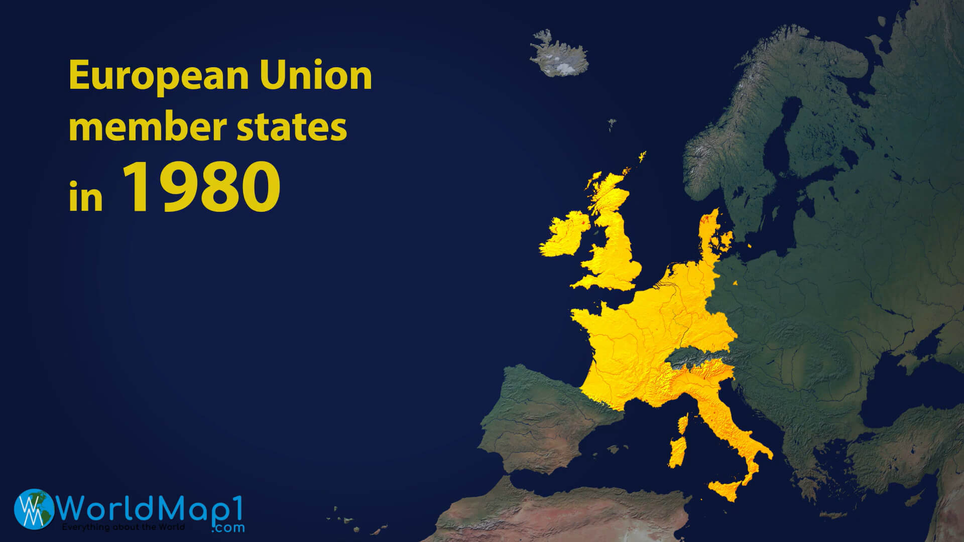 European Union Member States Map in 1980